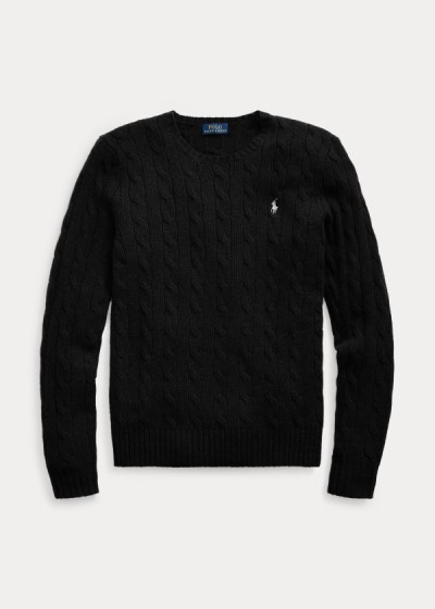 Polo Ralph Lauren Cable Wool Crewneck Striktrøje Dame Danmark (CPVUJ6534)